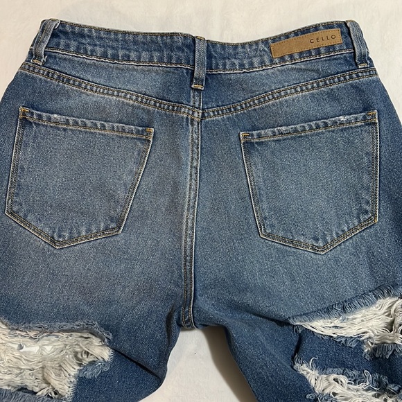 Front / Back Distressed Straight Leg High Waist Denim Jeans Size 7 - Picture 3 of 5